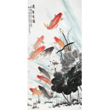 【已售】梁景欣 四尺《連年有余》 青大美院學院派畫家