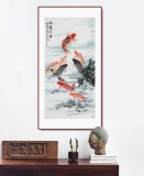 梁景欣 四尺《九龍呈祥》 青大美院學院派畫家