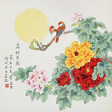 【已售】凌雪 四尺斗方《花好月圓》 北京美協(xié)會(huì)員