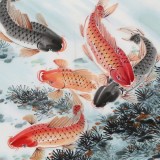 梁景欣 四尺《九龍獻瑞》 青大美院學(xué)院派畫家