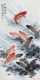 【已售】梁景欣 四尺《九龍獻瑞》 青大美院學院派畫家