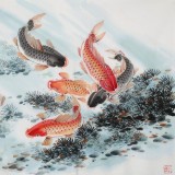 梁景欣 四尺《九龍獻瑞》 青大美院學(xué)院派畫家
