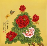 【已售】凌雪 四尺斗方《花開富貴》 北京美協會員
