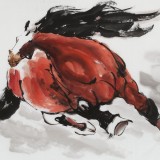 【已售】何一鳴 四尺《馬馳祥云起》 冰雪畫派畫家 師從于志學