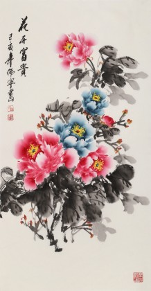 王偉寧《花開富貴》 青年書畫才俊 河南美協會員