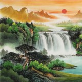 【已售】吳東 小六尺《旭日東升》 著名易經風水畫家