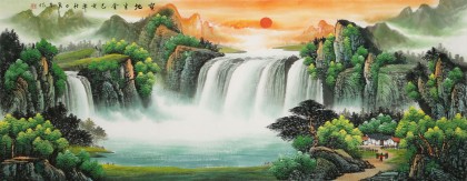 【已售】吳東 小六尺《寶地生金》 著名易經(jīng)風水畫家