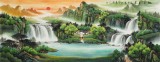 【已售】吳東 小六尺《旭日東升》 著名易經風水畫家