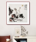 【已售】連紅武 四尺斗方《舉杯邀明月》 徐悲鴻畫院華北分院副院長