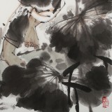 連紅武 四尺斗方《劉海戲金蟾》 徐悲鴻畫院華北分院副院長