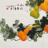 【已售】黃藝 四尺《福祿滿堂》 吉祥家居風水畫