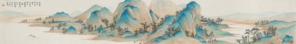 葛化帥 工筆青綠山水畫《江山清遠圖》 千竹書院成員