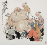 連紅武 四尺斗方《彌勒佛》 徐悲鴻畫院華北分院副院長