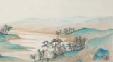 葛化帥 工筆青綠山水畫《江山清遠圖》 千竹書院成員