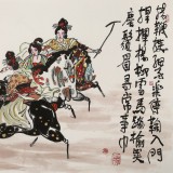 王永剛 四尺《唐風馬球圖》 78歲國家一級美術師
