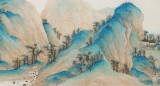 葛化帥 工筆青綠山水畫《江山清遠圖》 千竹書院成員