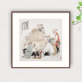 【已售】連紅武 四尺斗方《笑口常開》 徐悲鴻畫院華北分院副院長