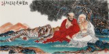 南海禪寺 妙林居士 四尺《松蔭論道》