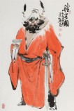 【已售】連紅武 四尺三開《鎮宅圖》 徐悲鴻畫院華北分院副院長