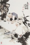 【已售】連紅武 四尺三開《書經(jīng)圖》 徐悲鴻畫院華北分院副院長