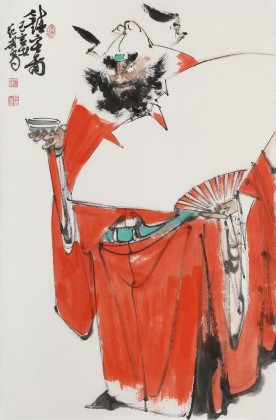 【已售】連紅武 四尺三開《鎮宅圖》 徐悲鴻畫院華北分院副院長