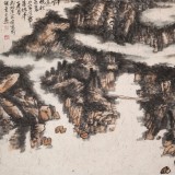 胡書文 四尺《千嶂秋色圖》中國書畫院創作院副院長（詢價）