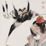 【已售】連紅武 三尺《鐘馗嫁妹》 徐悲鴻畫院華北分院副院長
