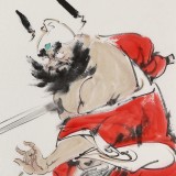 【已售】連紅武 三尺《鐘馗斬妖圖》 徐悲鴻畫院華北分院副院長