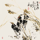 【已售】著名女畫家一方四尺斗方畫《三思圖》