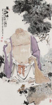 【已售】連紅武 三尺《彌勒佛》 徐悲鴻畫院華北分院副院長