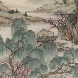 吳顯剛 六尺對開《春江泛舟》貴州七星關美協主席