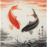 【已售】國(guó)家一級(jí)美術(shù)師周升達(dá)斗方作品《密語(yǔ)》