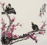 王永剛 三尺斗方《梅林私語》 78歲國家一級美術(shù)師