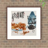 【已售】王永剛 斗方小品《蟹肥把酒》 78歲國家一級美術師