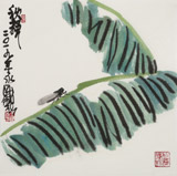 【已售】王永剛 斗方小品《秋蟬》 78歲國家一級美術師