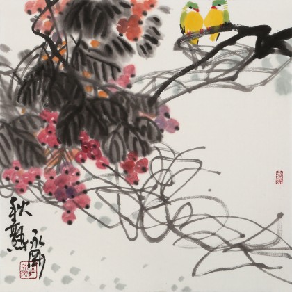 【已售】王永剛 斗方小品《秋熟》 78歲國家一級美術(shù)師