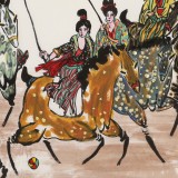 王永剛 四尺《唐女馬球圖》 78歲國家一級美術