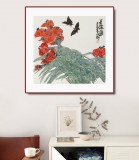 王永剛 三尺斗方《引蝶圖》 國家一級美術師（詢價）