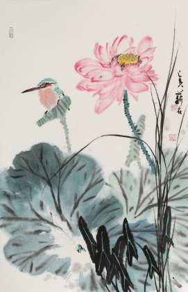 陳薪名《荷香》中美協會員 第六屆全國花鳥畫展金獎獲得者