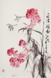 【已售】陳薪名《一枝濃艷對秋光》 中美協會員 第六屆全國花鳥畫展金獎獲得者