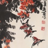 鄒友蒸 《雀趣圖》1993年作 已故山野派繪畫大家