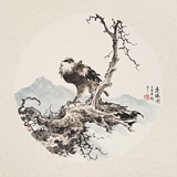 【已售】鄒本財 團扇《遠瞻圖》 公主嶺市美協常務副主席