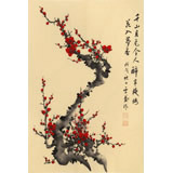 【已售】何華賢 四尺三開《千山月色令人醉 半夜梅花入夢鄉》 潁淮書畫名家