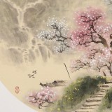 【已售】鄒本財 團扇《人勤春早》 公主嶺市美協常務副主席