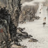 劉金河 四尺三開《瞿塘峽》 中美協會員 （詢價）