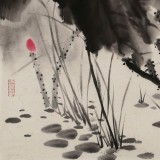 吳顯剛 四尺斗方《荷香圖》 貴州七星關美協主席