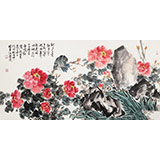 曲逸之 四尺《占斷城中好物華》 河南省著名花鳥(niǎo)畫(huà)家