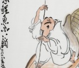 【已售】王永剛 三尺《何愁鯉魚不上鉤》 78歲國家一級美術師