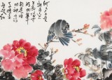 曲逸之 四尺《占斷城中好物華》 河南省著名花鳥畫家