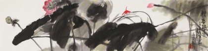王永剛 四尺對開《荷香悠遠》 國家一級美術師（詢價）（詢價）